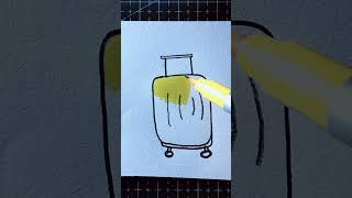 Easy drawing of Trolley bag watercolor art drawingtutorials drawing painting [upl. by Philips]