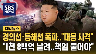 북한 경의선·동해선 결국 폭파하자 quot군 대응 사격quot…quot1천8백억 날려quot 자막뉴스  SBS [upl. by Anillehs502]