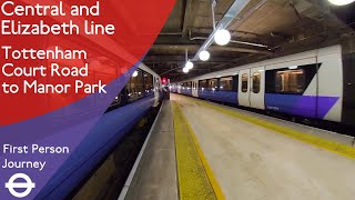 London Underground First Person Journey  Tottenham Court Road to Manor Park via Liverpool Street [upl. by Joane]