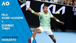 Felix AugerAliassime v Dominic Thiem Highlights  Australian Open 2024 First Round [upl. by Norrehs]