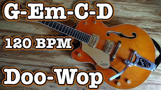 G Major 120 BPM  DooWop Backing Track  G Em C D Chord Progression  I vi IV V in G  120BPM [upl. by Anyd]