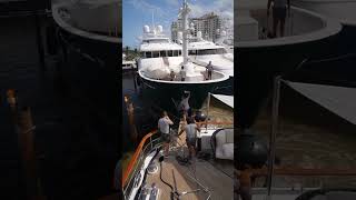 That was close 👀 ⚠️ YachtUnbridled yachtieworld luxuryyacht flibs2024 [upl. by Anawal]