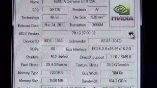 Gtx590 bios flashvoltage tweak [upl. by Tamarra]