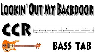 Bass TabsLookin Out My Backdoor CCR Creedence Clearwater Revival Stray Cats [upl. by Aralk808]