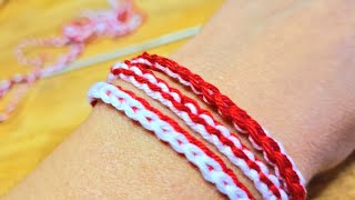 Super easy Martenitsa 🌸 How to make bracelet mартеници  Μαρτακια martinka  mărțișorm marteniçka [upl. by Montanez135]