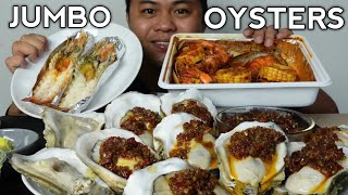 JUMBO OYSTERS WITH SWEET CHILI GARLIC SAUCE  MUKBANG PHILIPPINES [upl. by Aisenet]