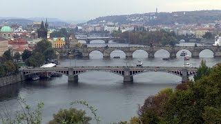 PRAGUE Metronome  beautiful views of bridges from Letná Park [upl. by Apoor406]