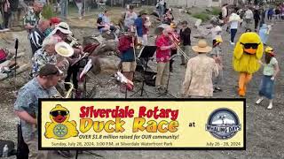 2024  Silverdale Rotary Duck Race Mascot quotLuckyquot Leading the Band [upl. by Clift159]