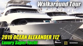 2019 Ocean Alexander 112 Luxury Super Yacht  Deck Interior Walkaround  2018 Fort Lauderdale Boat [upl. by Shwalb]