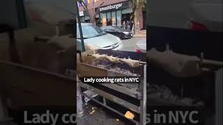 Lady cooking rats in NYC 😳 shorts nyc newyork rats [upl. by Levona]