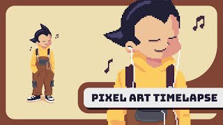 Crafting a Chill Astro Boy  Pixel Art Timelapse [upl. by Odelia]