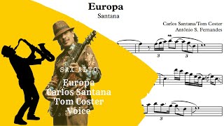 Europa Santana  Sheet Music sax alto 🎷voice🎷 [upl. by Pardner]