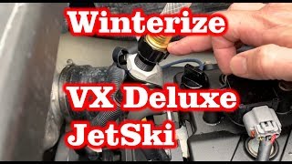 Winterize Yamaha VX Deluxe Jetski  Flush with Antifreeze [upl. by Emmy]