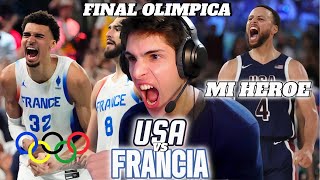 USA VS FRANCIA  FINAL DE LOS JUEGOS OLIMPICOS PARIS 2024  CURRY SE CONVIERTE EN LEYENDA [upl. by Suiradel230]