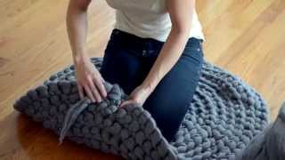 How to Crochet a Giant Circular Rug  NoSew [upl. by Arrehs536]