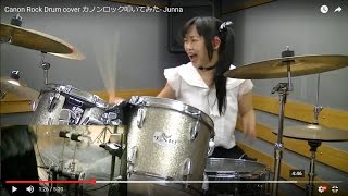 Canon Rock Drum cover JUNNA カノンロック叩いてみた [upl. by Tenney]