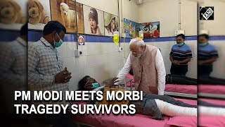 Morbi Bridge Collapsed PM Modi meets survivors at Civil Hospital [upl. by Dichy]