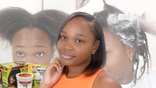 6 MONTH RELAXER TOUCH UP  HOW I RELAX MY HAIR AT HOME  MsMickayla [upl. by Devin]