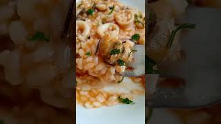 Risotto alla pescatora ❤️ un primo piatto di pesce raffinato gustoso aromatico 🥰  cucina food [upl. by Jaylene914]