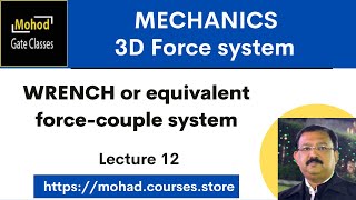 3D 12 Wrench  equivalent force and a couple [upl. by Nnairret]