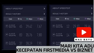 Tes Kecepatan Biznet VS Firstmedia [upl. by Eemyaj476]