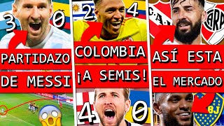 PARTIDAZO de MESSI Golazo y 2 asistencias ARGENTINA golea ECUADOR COLOMBIA elimina URUGUAY Bomba [upl. by Rabma628]