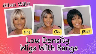 Ellen Wille SING CLEO amp BLUES  LOW DENSITY  WIGS WITH BANGS plus Styles Compared [upl. by Caplan]