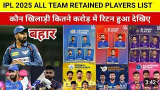 ipl 2025 retention players list [upl. by Aissyla301]