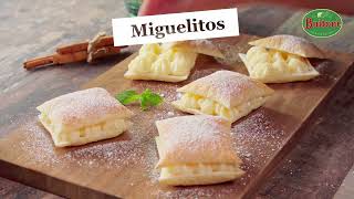 Receta dulce Miguelitos con dulce de leche membrillo y pastelera [upl. by Alenairam736]