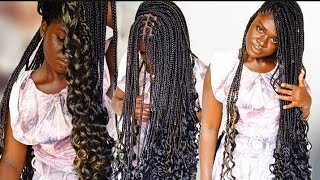 Making a Curls End Braids with the Thread Rollers and the Braid Method [upl. by Tallbott]