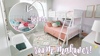 GIRLS BEDROOM MAKEOVER  BEFORE AND AFTER  MORE WITH MORROWS [upl. by Spratt]