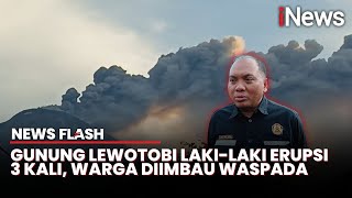 Gunung Lewotobi LakiLaki Erupsi Lagi Kolom Abu Capai 1000 Meter [upl. by Mancino]