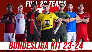 PES 2021  New Bundesliga Kitpack 20232024  Full 20 Teams [upl. by Ahtabat]