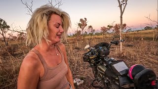 No water no food no fuel motorbike tyre is flat deep into the Gibb River [upl. by Nwahsir]