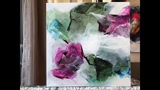 Abstract Painting Techniques using Acrylics Timelapsed Demonstration [upl. by Nnaeirb]