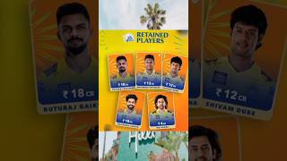 IPL retained players ipl2025 cricket retained csk mi rcb rr srh pbks gt lsg kkr dc [upl. by Tuddor]