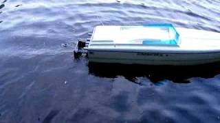 my new rc boat twin weedeater engine [upl. by Poliard]