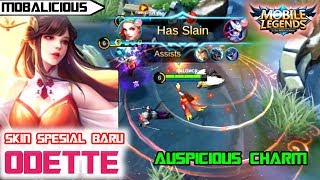 SKIN BARU ODETTE 2020 AUSPICIOUS CHARM EFEK SKILL ORANGE YG INDAH  MOBALICIOUS Mobile Legends [upl. by Hsevahb]