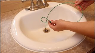 COBRA TOOLS HAIR SNAKE DRAIN CLEANER SINK UNCLOGGER TOOL DEMO DEMONSTRATION AND CUSTOMER REVIEW [upl. by Ynaffital]