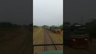 Live view from cab of american locomotive GEU 20 cross of two trains on single line shorts live [upl. by Malim699]