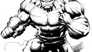 Drawing amp Inking The Hulk with Whilce Portacio [upl. by Hassadah631]