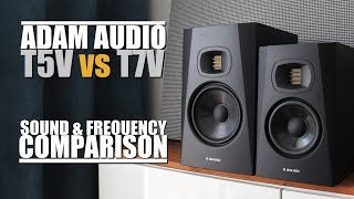 Adam Audio T5V vs Adam Audio T7V  Sound amp Frequency Response Comparison [upl. by Anelec]