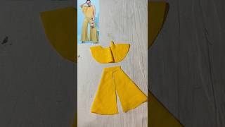 ✨Modern plazo and top cutting hack 💡 cutting tips 🦋 trendy top plazo pant design viralshortvideo💫 [upl. by Gibby]