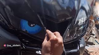 R15 v3 headlight sticker all bike modified joker eye  all bike warping SivaStickers 8973639006 [upl. by Nadaba]