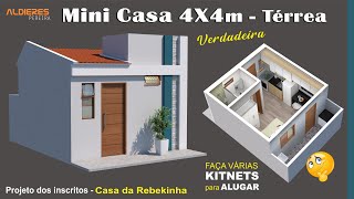 Mini casa 4x4 m Térrea – Faça várias kitnets para alugar AP30 [upl. by Nylirac]