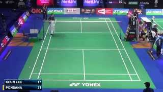 R16  MS  Boonsak Ponsana vs Lee Dong Keun  2014 Badminton Denmark Open [upl. by Andersen]