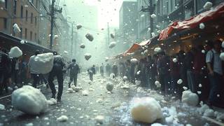 Stones are Hitting Japan Storm with Huge Hail rages in Hachioji Tokyo [upl. by Ahselat]