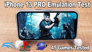 45 Games Tested On iPhone 13 Pro PS2 PSP GameCube Wii Saturn N64 Dreamcast Emulation Test [upl. by Epoillac]