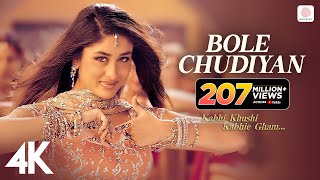 Bole Chudiyan  K3G  Amitabh Shah Rukh Kajol Kareena Hrithik  Udit Narayan  Karan Johar  4K [upl. by Brewer]