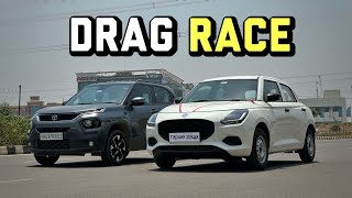 Swift 2024 Vs Tata Punch Drag Race 🔥 86 bhp vs 80 Bhp  New Swift 2024 Vs Tata Punch 2024 [upl. by Lindeberg263]